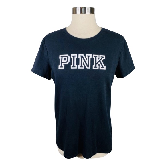 Victoria’s Secret PINK Basic Black Tee - Size Medium - Picture 1 of 3